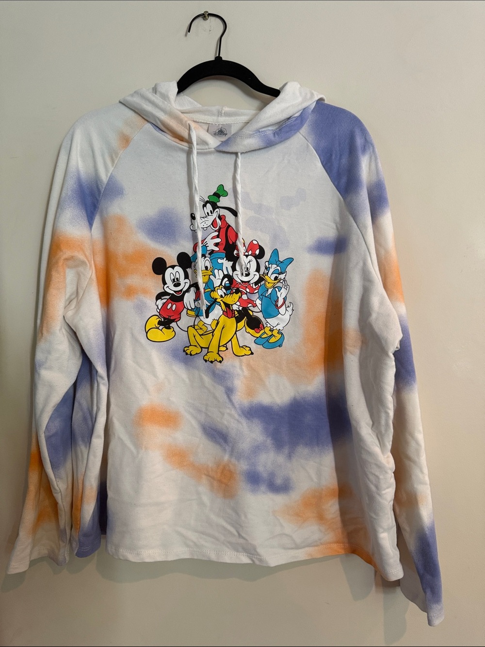 Disney Parks Mickey & Friends Classic Tie Dye Lightweight crop Hoodie 2x new